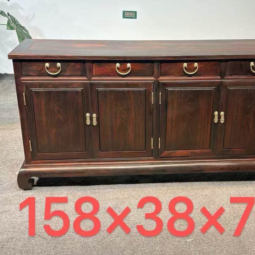 红木家具大红酸枝木餐边柜储物柜靠墙一体收纳柜实木置物柜明式