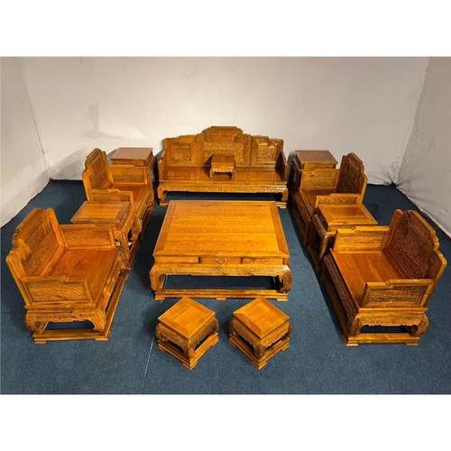 古客厅西番莲实椅凳典组合