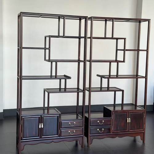 红木博古架老挝大红酸枝多宝阁交趾黄檀古董展示置物架子组合家具