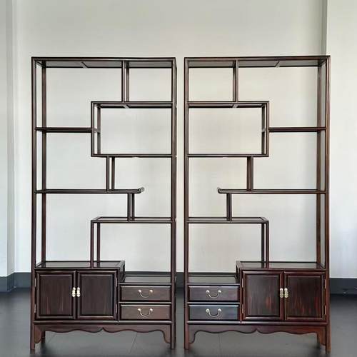 老挝大红酸枝全独板多宝阁交趾黄檀酒柜收纳柜小摆件展示柜定制