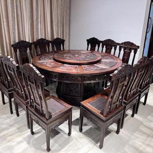 红木餐桌大红酸枝餐桌圆桌餐台实木交趾黄檀圆台红木家具明清家具