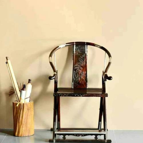 红木家具老挝大红酸枝头把王款交椅中式仿古折叠椅交趾黄檀椅