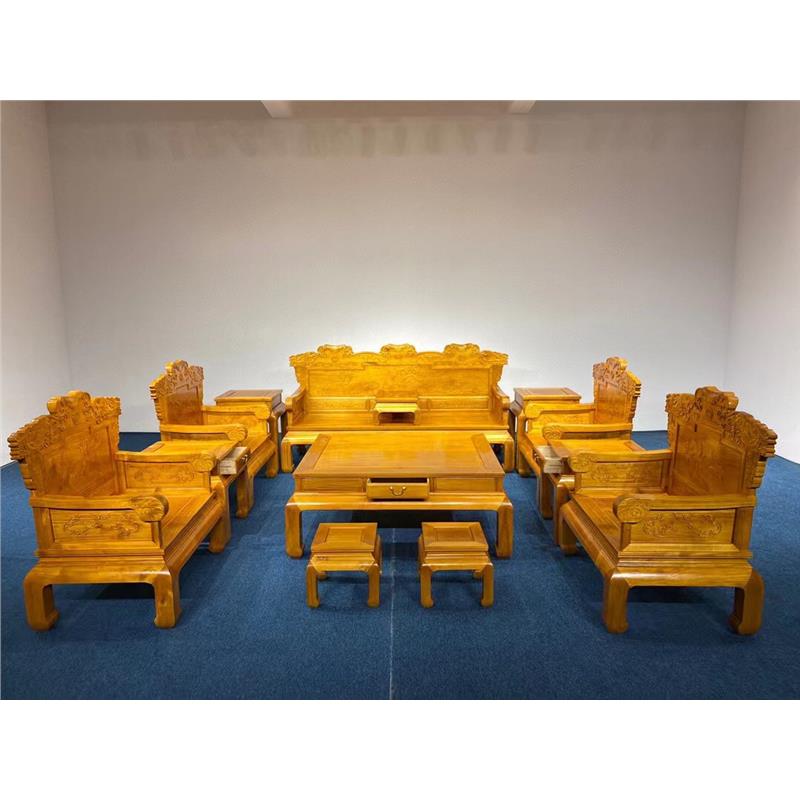 水波红木组合客厅椅沙发木家具楠木古典金丝卷书满凳子实古套装