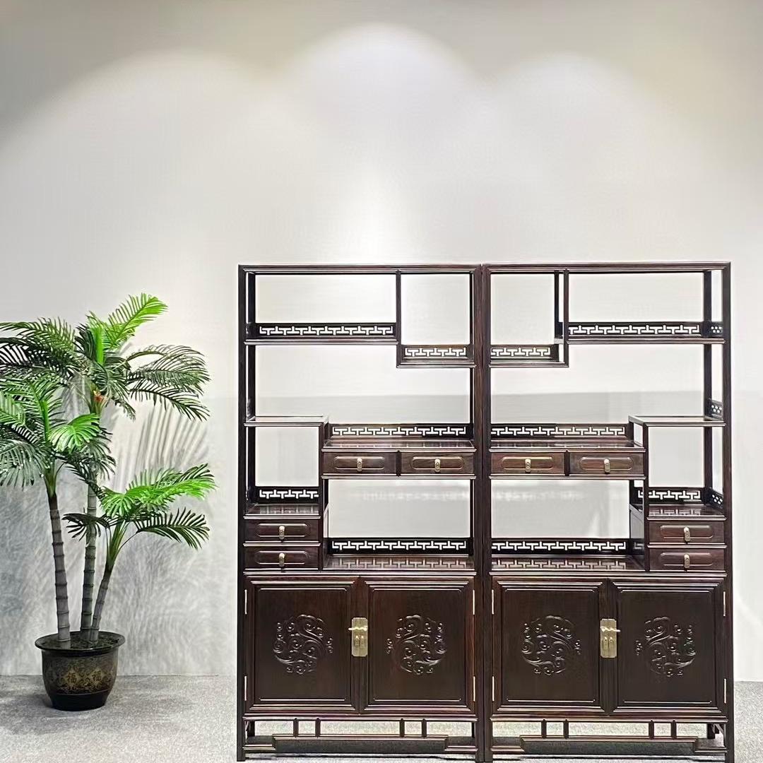 红木博古架老挝红酸枝多宝阁中式置物架交趾黄檀展示架新中式家具