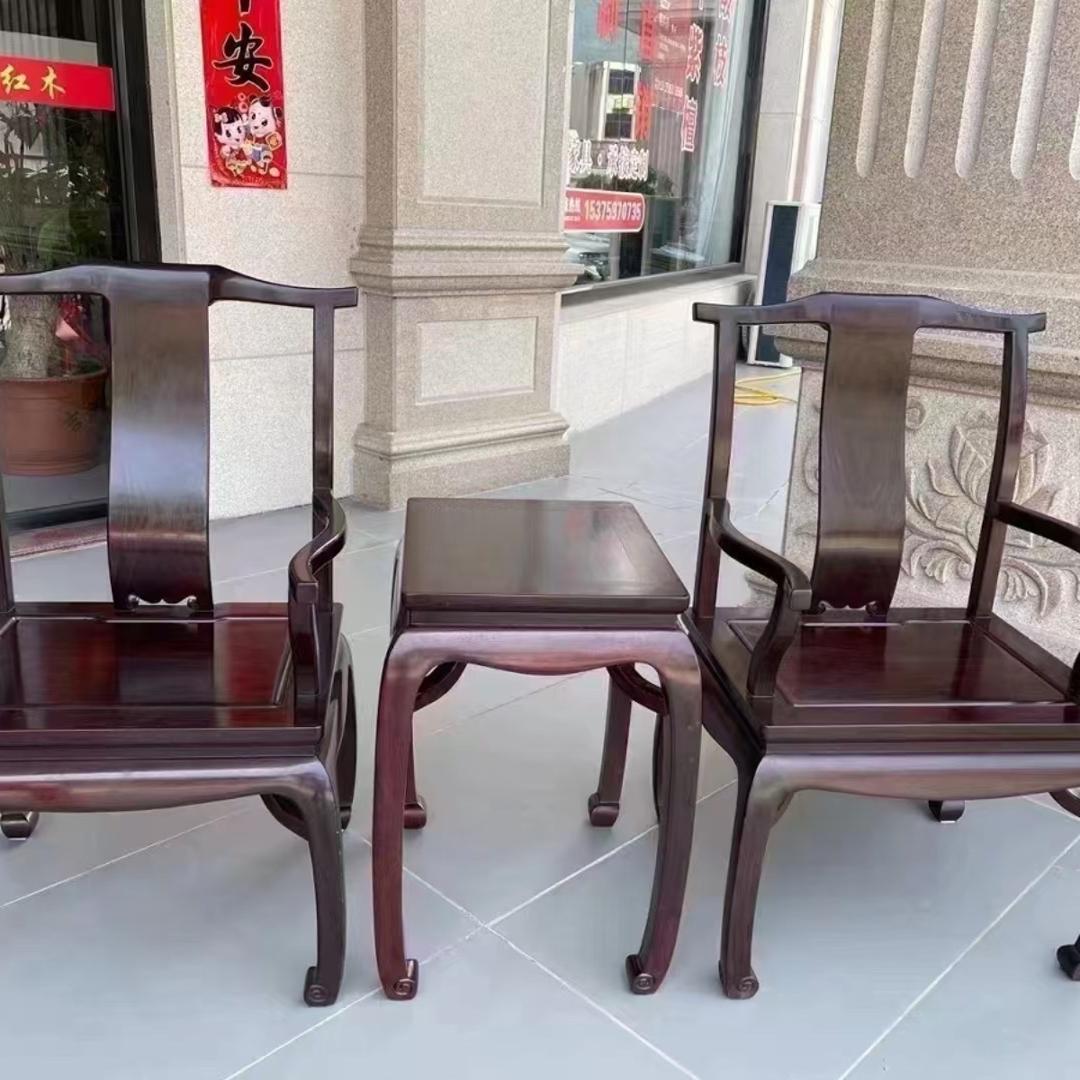 红木家具明式印度檀香小叶紫檀圈椅皇宫椅太师椅别墅家具无拼补