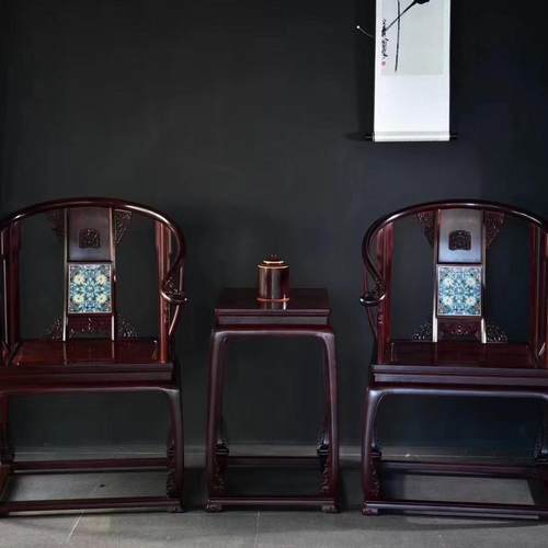 赫芬顿赞血檀围椅三件套