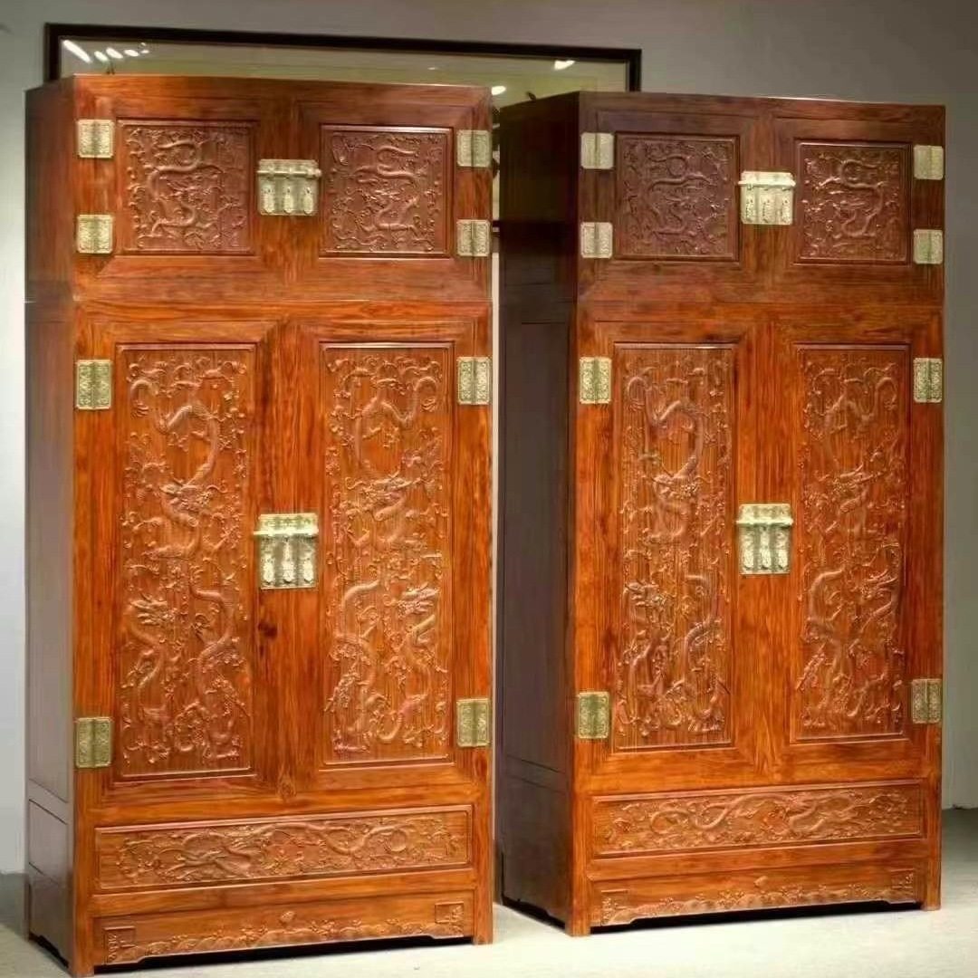 海南黄花梨独板顶箱柜降香黄檀衣柜储藏柜卧室红木家具收藏家具