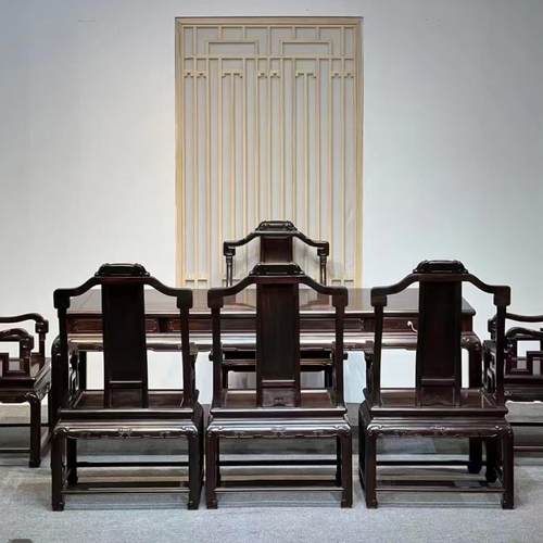 交趾黄檀茶桌椅组合新中式办公室茶台书桌实木家两用阳台大红酸枝