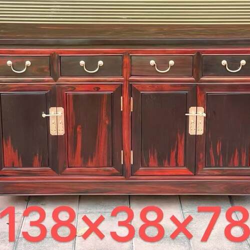 红木家具大红酸枝交趾黄檀明式独板餐边柜古典简约款仙作仿古榫卯