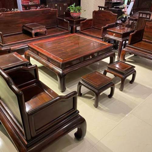 大红酸枝实木沙发组合储物冬夏两用新中式2024新款红木客厅家具