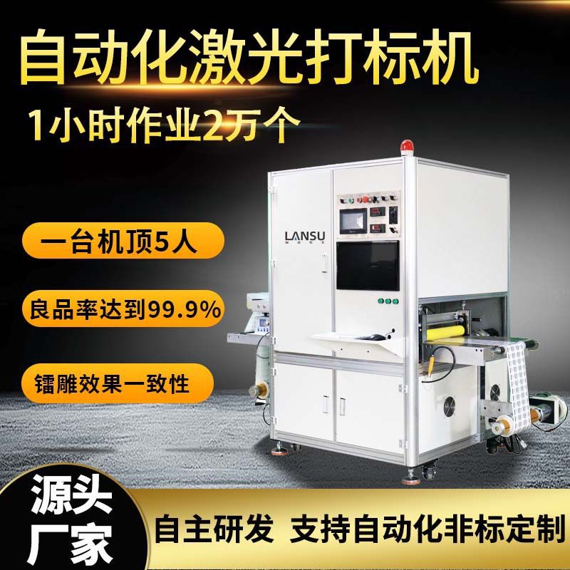 自动上料激光打标机芯片塑料视觉镭雕机定制遥控器自动激光打标机