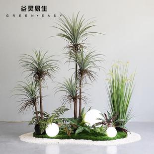 仿真琴叶榕植物盆栽大型假植物造景客厅假树装饰办公室绿植摆件
