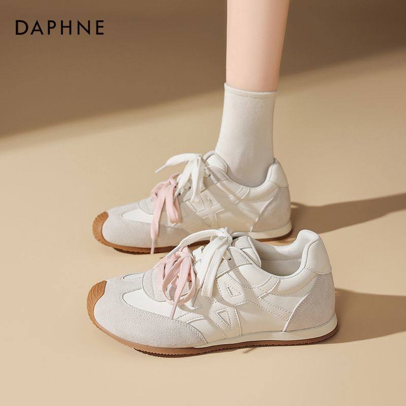 达芙妮女鞋2026春季新款百搭系带拼色平底德训鞋运动休闲阿甘鞋,女鞋,德训鞋,淘宝优惠券,粉丝福利购,淘宝优惠卷