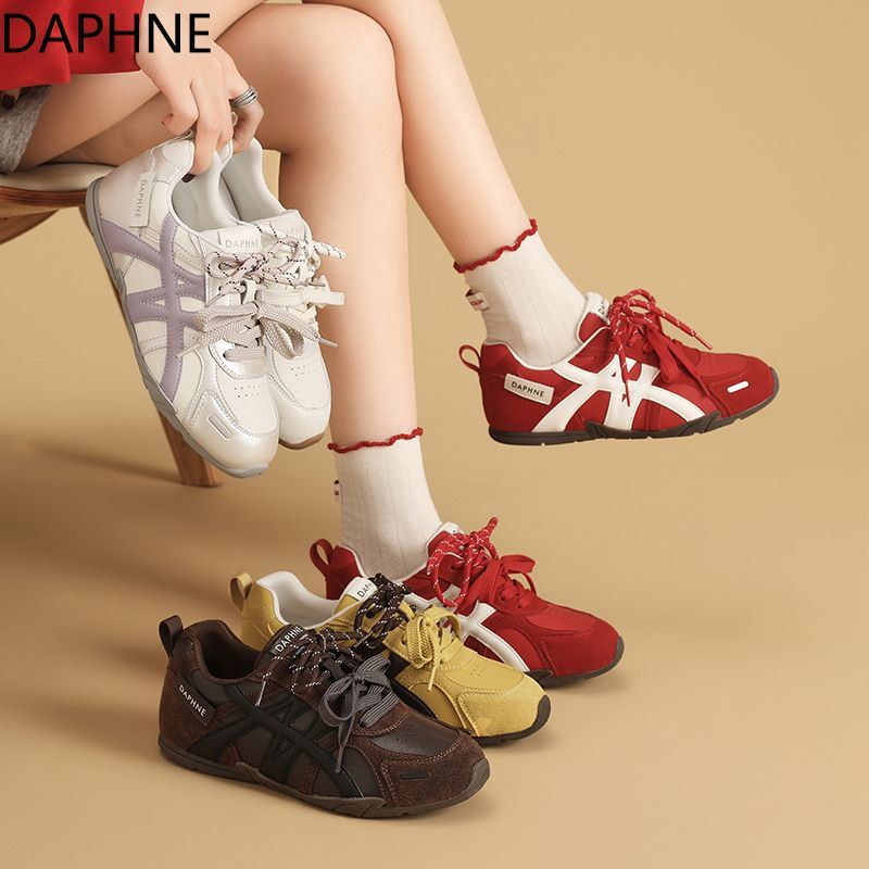 达芙妮秋季红色新款德训鞋