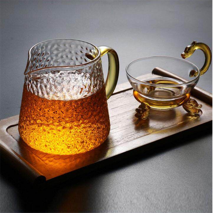 锤纹公道杯三角壶分茶器公杯玻璃锤目纹功夫茶具茶海大容量大号