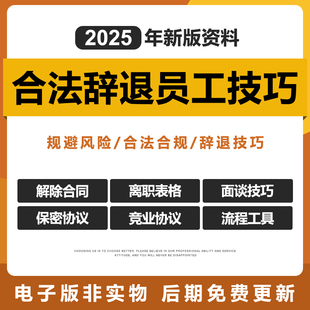 2025企业合法辞退员工技巧风险规避保密竞业限制离职合同解除员工
