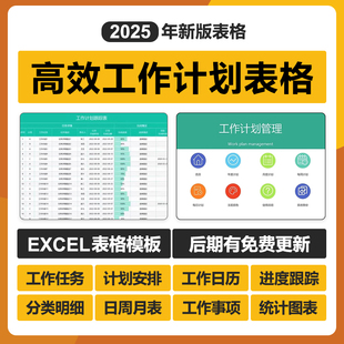 2025人事高效管理工作计划excel表日周月报待办工作计划进度模板