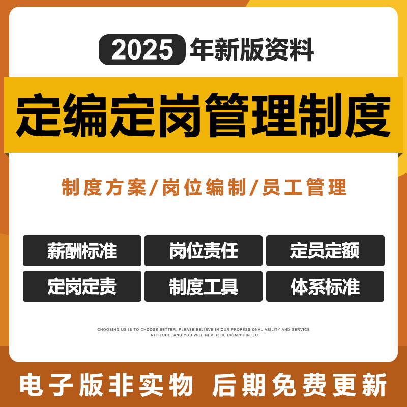 2025企业岗位编制管理员工HR人事责任标准薪酬体系薪资定制度方案