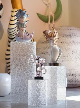 服装店轻奢底座艺术落地摆件装置陈列摆台增高展示台流水纹地台