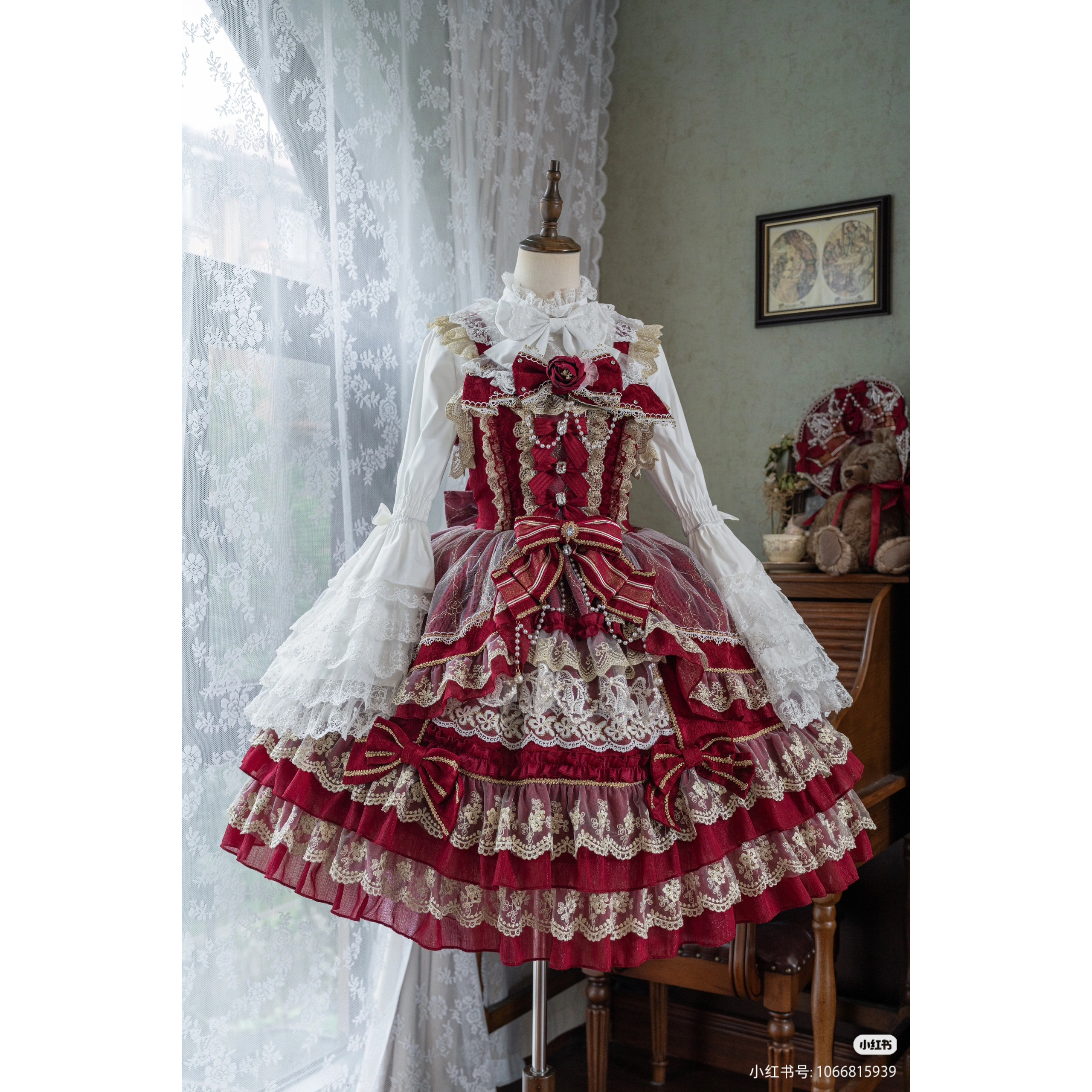宝石之冕Lolita甜美蝴蝶结JSK