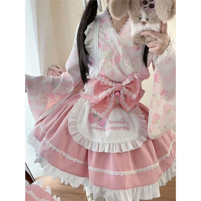 夏日萌喵Lolita洋装可爱和风女仆cos改良连衣裙春秋装