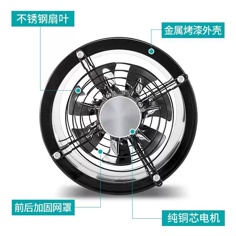 工业排气扇油烟排风扇厨房强力抽风机换气扇墙壁式圆形管道风机