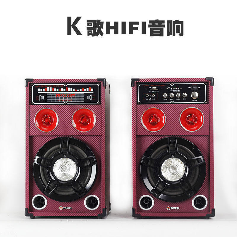 卡拉OK落地音响大功率双10寸重低音家用K歌无损音质灯光HIFI音箱