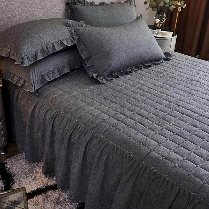 纯棉床罩夹棉加厚床裙式单件全棉单双人防滑1.5m1.8x2.0米2.2床套