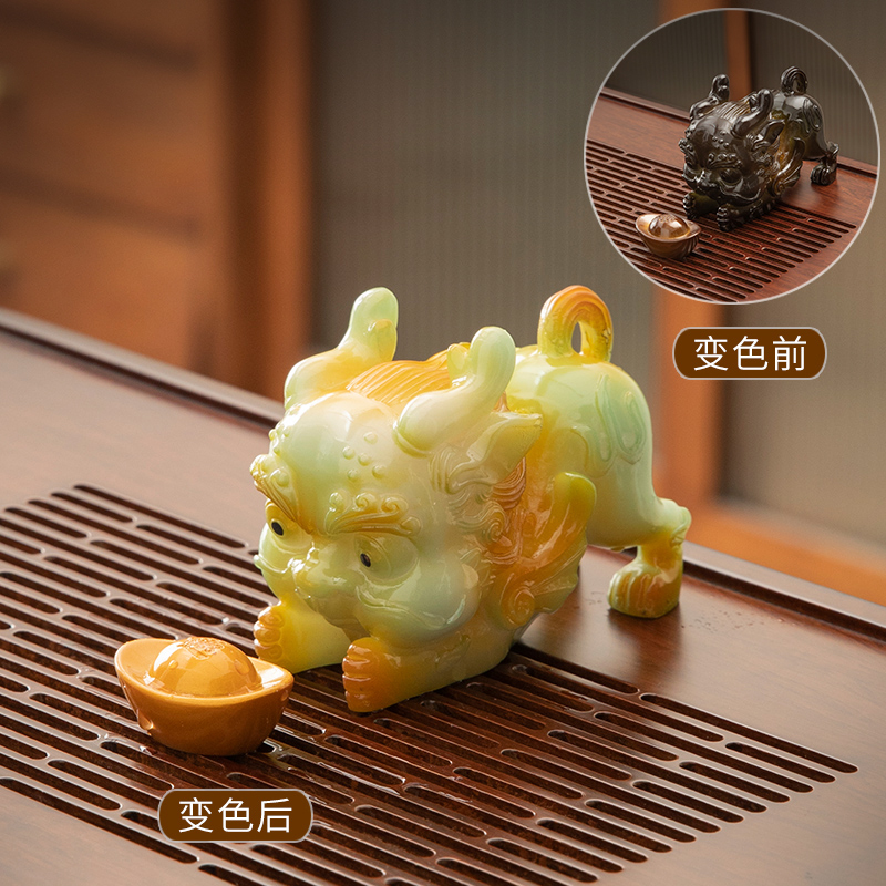 高档精品萌宠可养变色茶宠摆件家用茶具配件招财貔貅金蟾茶桌茶玩
