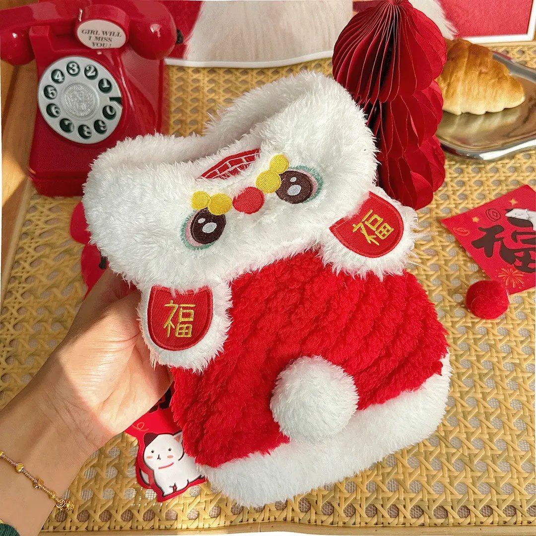 新年宠物衣服醒狮刺绣半高领狗狗猫咪保暖毛绒可爱喜庆毛衣背心,宠物/宠物食品及用品,狗宠物服装/雨衣,淘宝优惠券,粉丝福利购,淘宝优惠卷