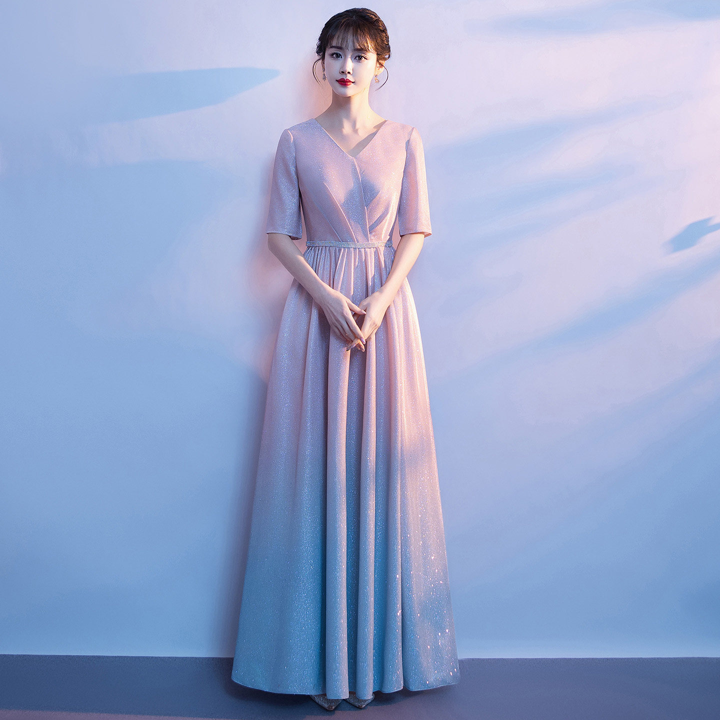 大合唱团演出服女长裙气质晚礼服