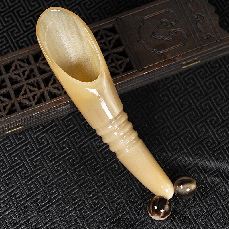 天然牦牛角对眼刮痧筒按摩板桶茶勺足底棒拨筋棒全身通用经络工具