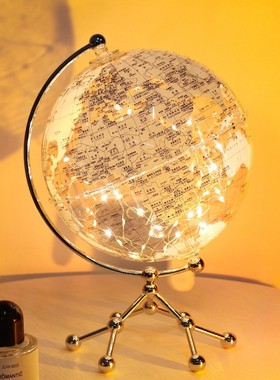 创意轻奢透明地球仪摆件客厅玄关电视柜书房家居桌面高档软装饰品