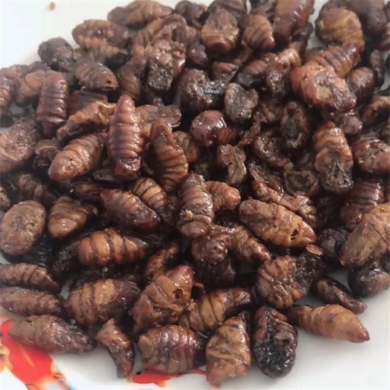 山东特产香酥辣蚕蛹开袋即