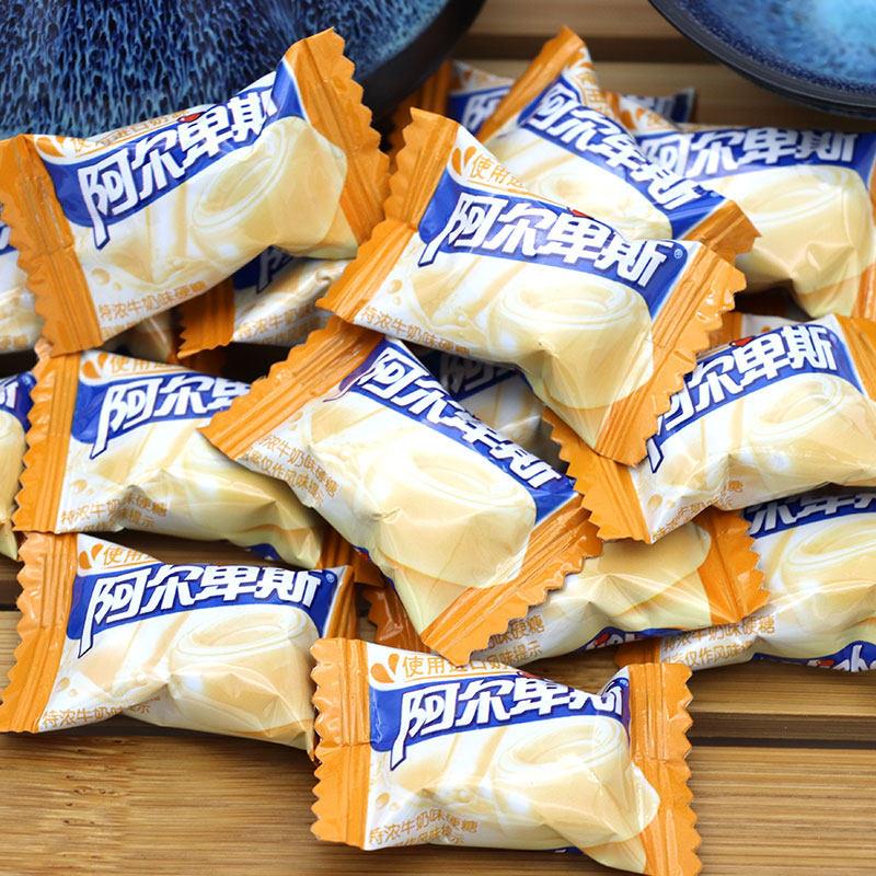 阿尔卑斯特浓牛奶味硬糖500g1斤约130颗散称喜糖接待休闲 零食糖
