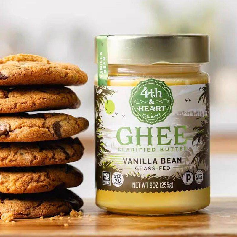.美国生酮防弹咖啡4th & Heart草饲澄清黄油酥油马达加斯加香草味
