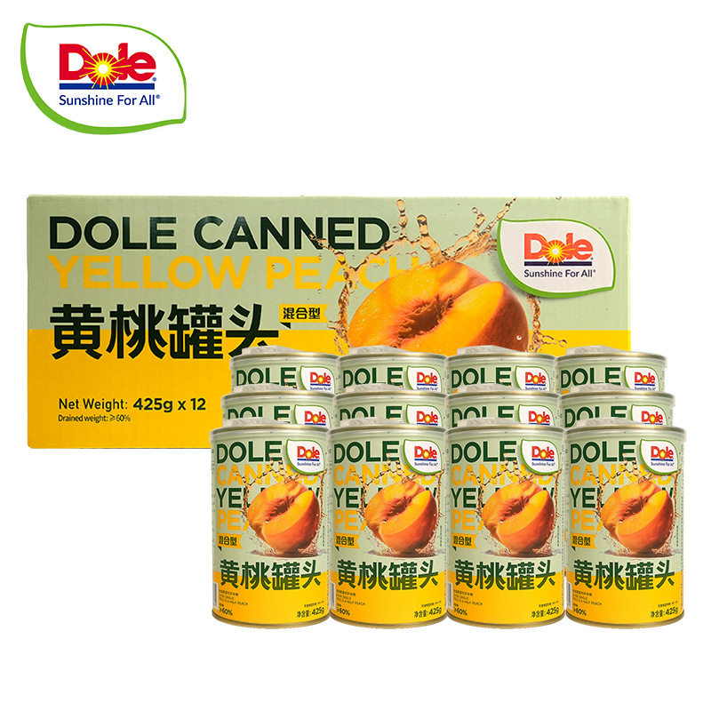 DOLE都乐混合型黄桃罐头425克/罐出游零食
