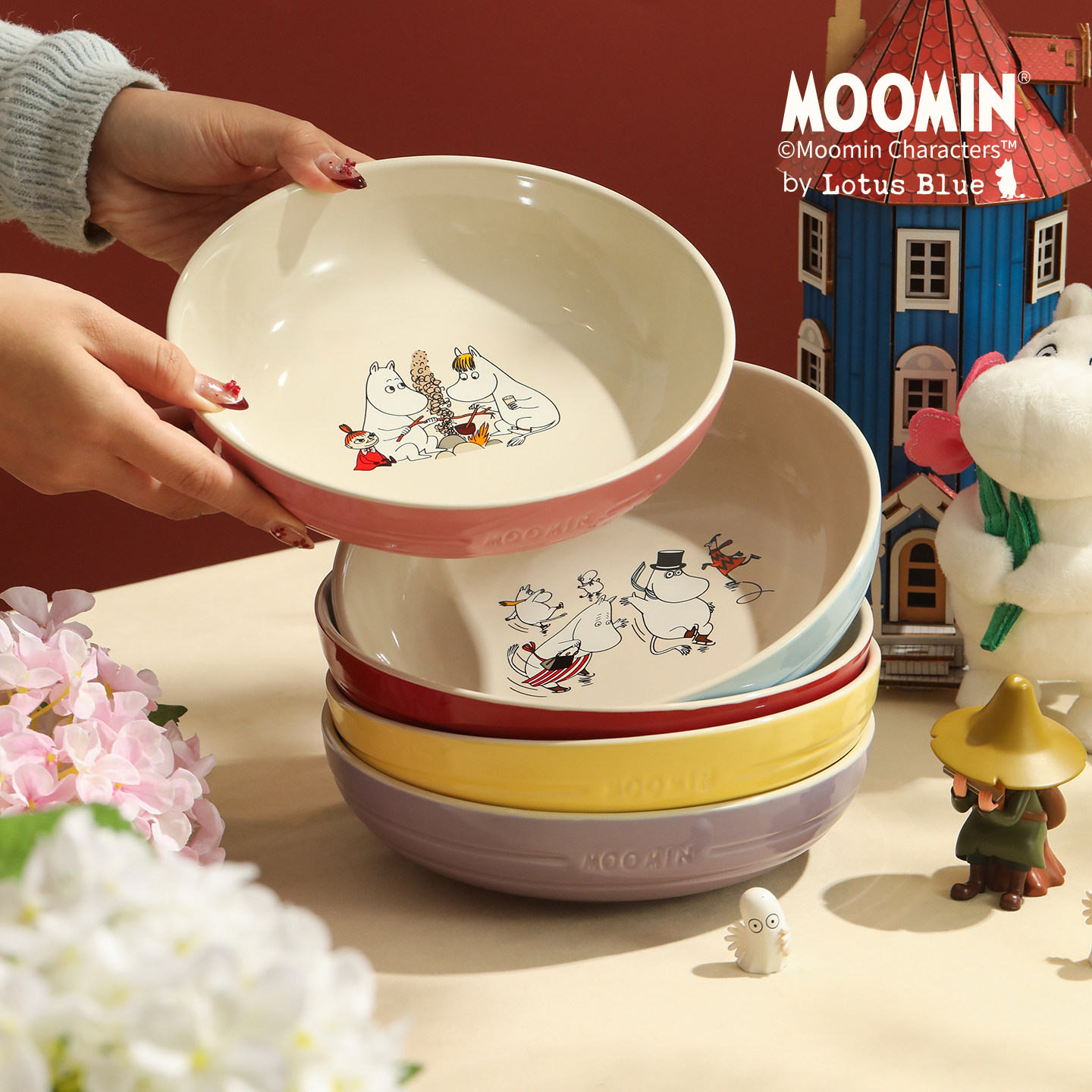 moomin姆明盘子高级感菜盘家用2026新款儿童餐盘陶瓷漂亮碟子圆盘
