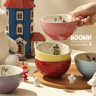 moomin姆明陶瓷碗儿童可爱米饭个人专用卡通碗具餐具家用漂亮饭碗