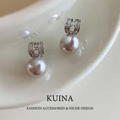 新款 耳饰 精致珍珠纯银针耳钉轻奢高级感气质小巧女士耳环百搭爆款