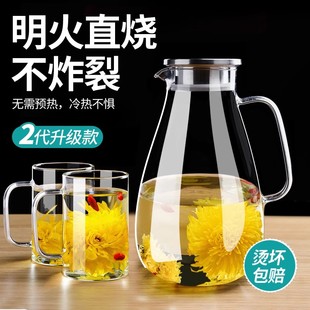 玻璃冷水壶凉水壶家用耐高温凉水杯耐热防爆大容量凉白开茶壶套装