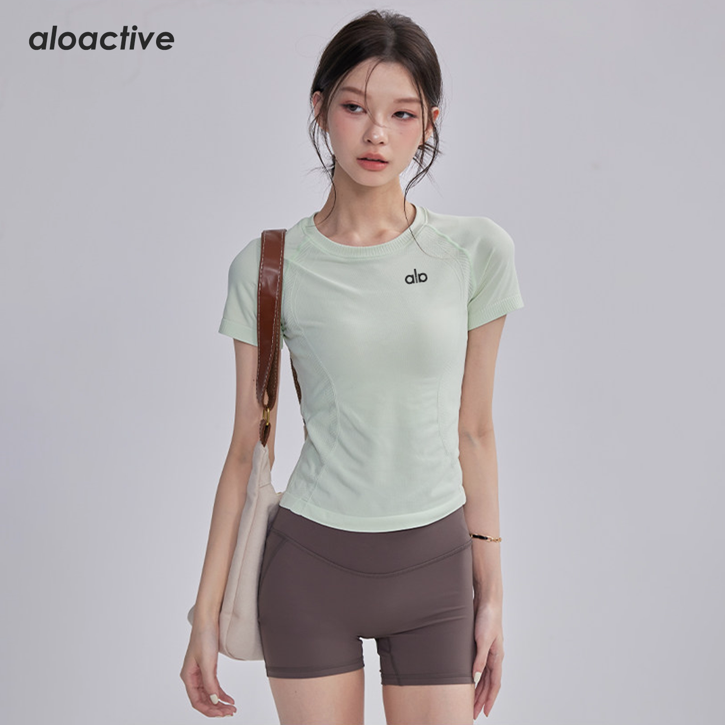 aloactive瑜伽T恤女速干弹力短袖图片