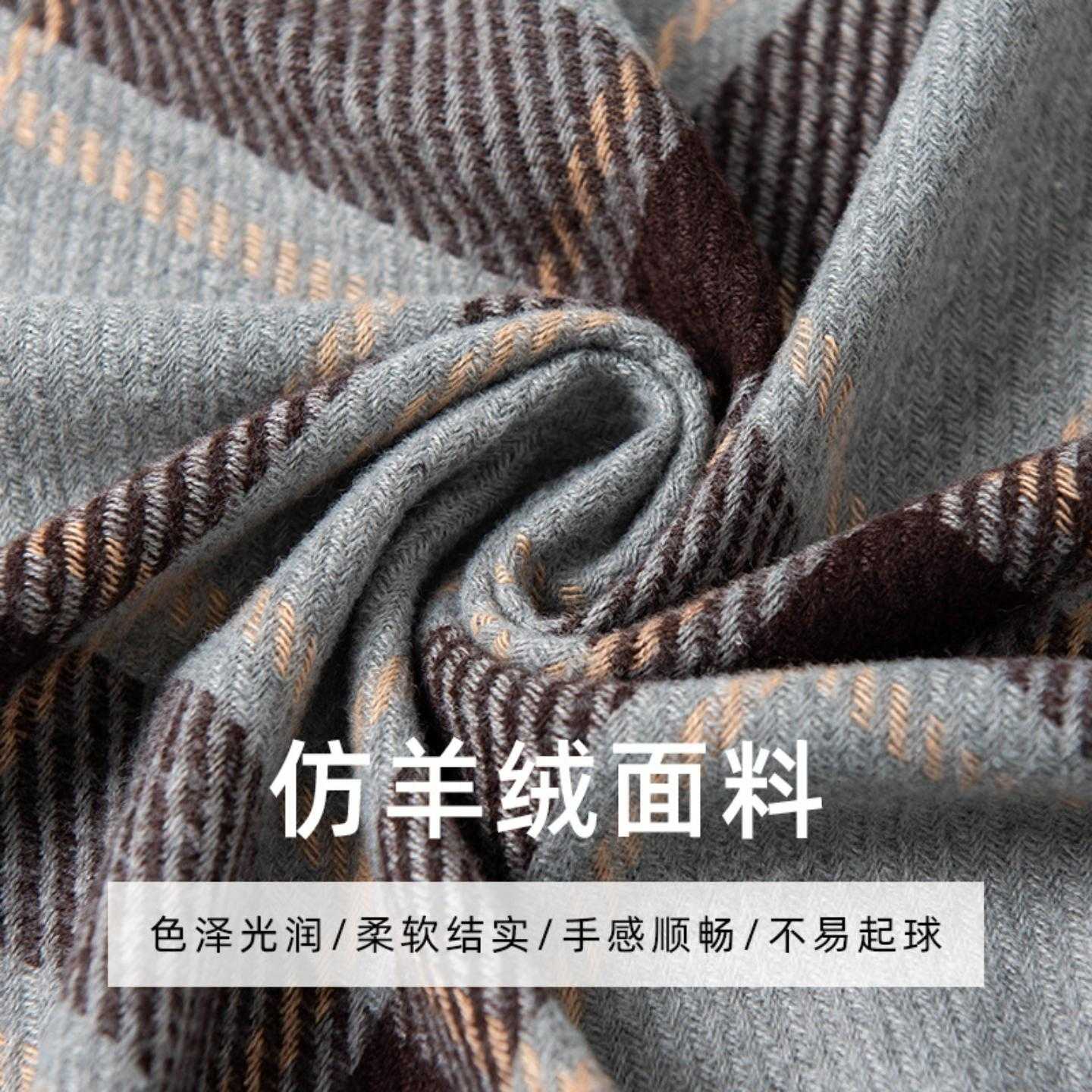 围巾女冬季学生新款格子仿羊绒保暖流苏披肩韩版氛围感围巾情侣款