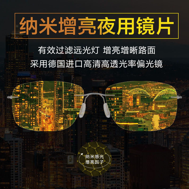 超轻晚上开车专用夜m视眼镜男偏光防远光灯女夜晚夜间司机驾驶神