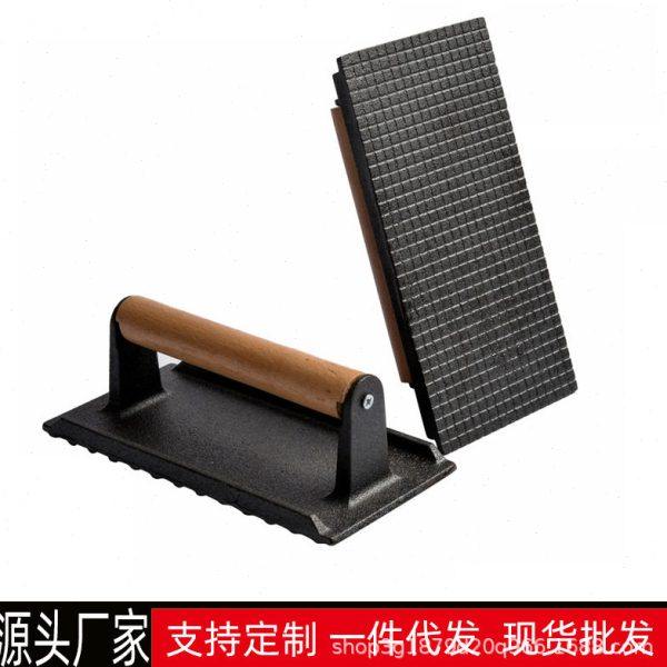 铸铁压肉板无涂层长方形压肉板圆形压肉板方格条纹铁板压肉工具,厨房/烹饪用具,烧烤盘,淘宝优惠券,粉丝福利购,淘宝优惠卷