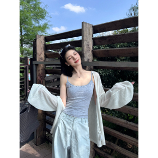 高级感夏季 白色针织防晒开衫 长袖 轻薄小外搭冰丝罩衫 上衣女夏薄款