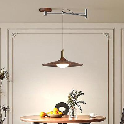 中风法式胡木摇臂吸顶灯MPY三色古变光无极厅调光餐吊桃灯