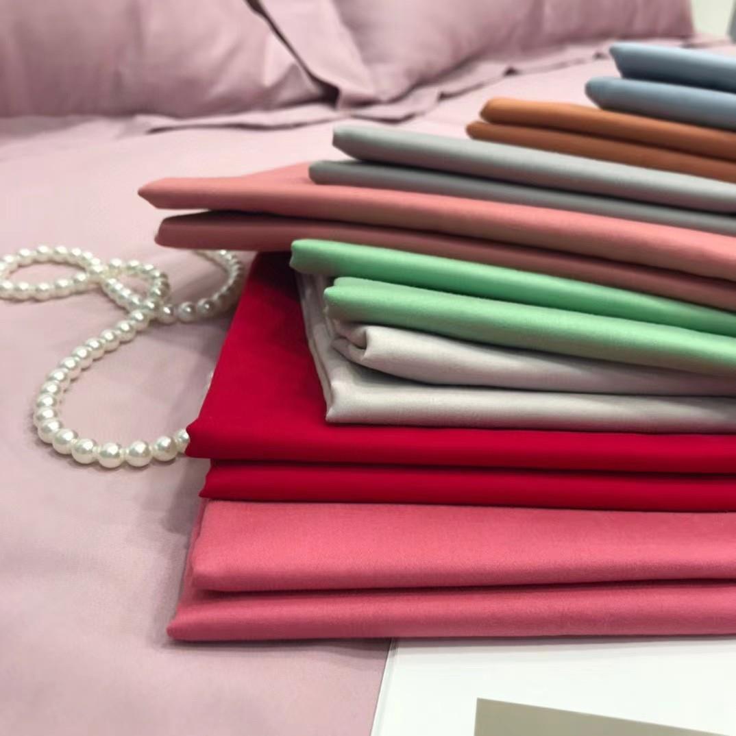 全棉10枕0支长绒棉贡缎轻磨毛集纯色保暖套床单合LER床笠被套单品