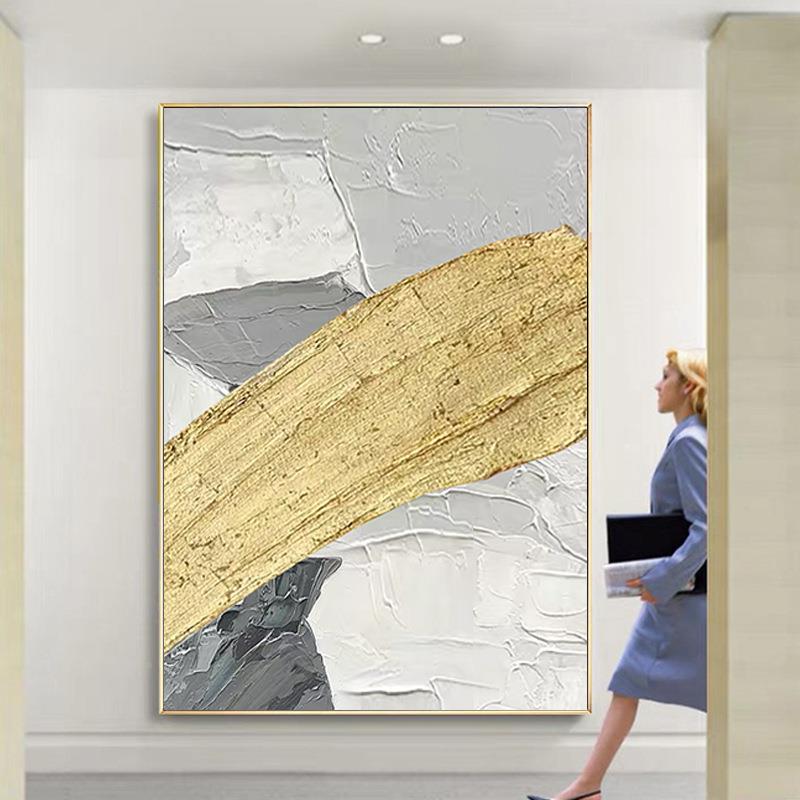 幅厅大幅装饰画轻奢抽ali-58象油画沙发背景手绘巨画关玄现代简客