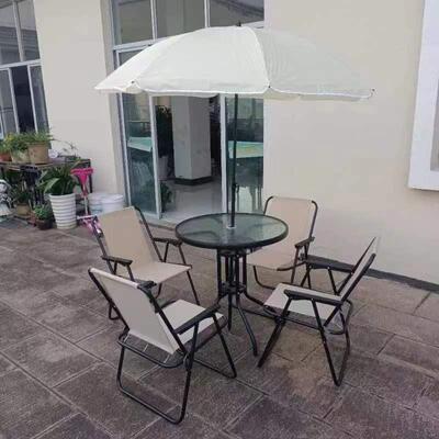 户外简LFT-3192约休闲折式高椅强携钢化桌便露天花园家用五件套叠